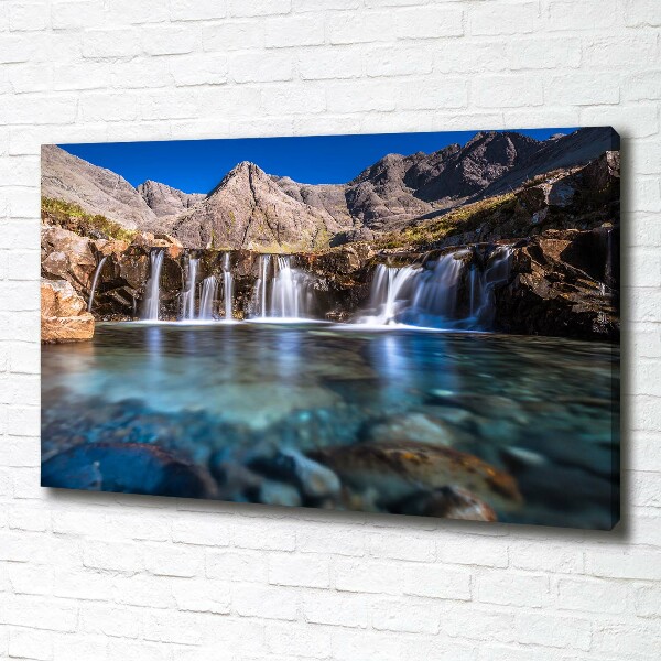 Canvas wall art Waterfall in the mountains