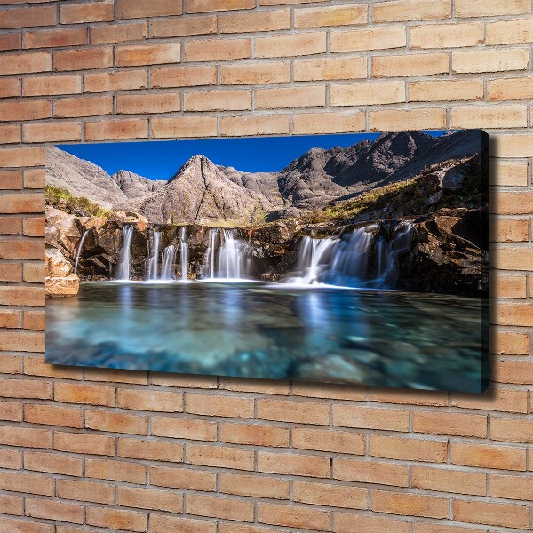 Canvas wall art Waterfall in the mountains