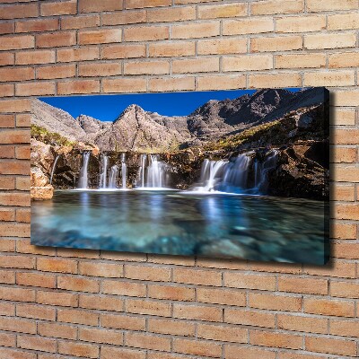 Canvas wall art Waterfall in the mountains