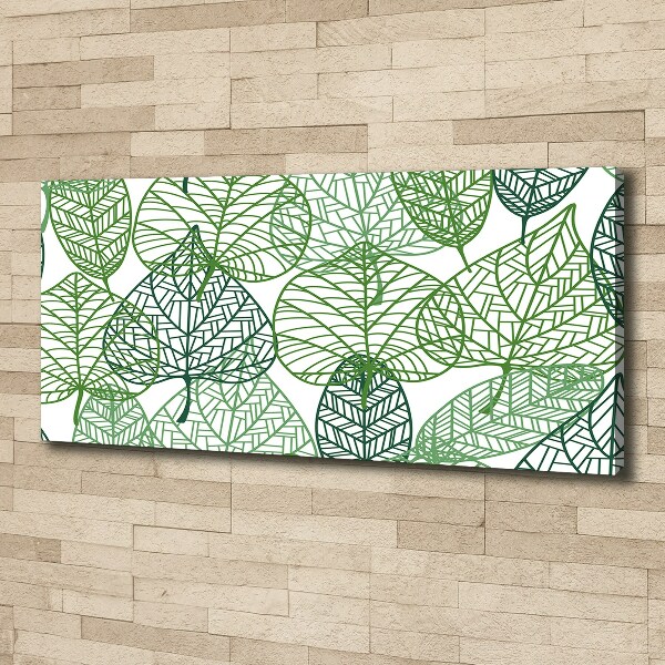 Canvas wall art Green leaves pattern