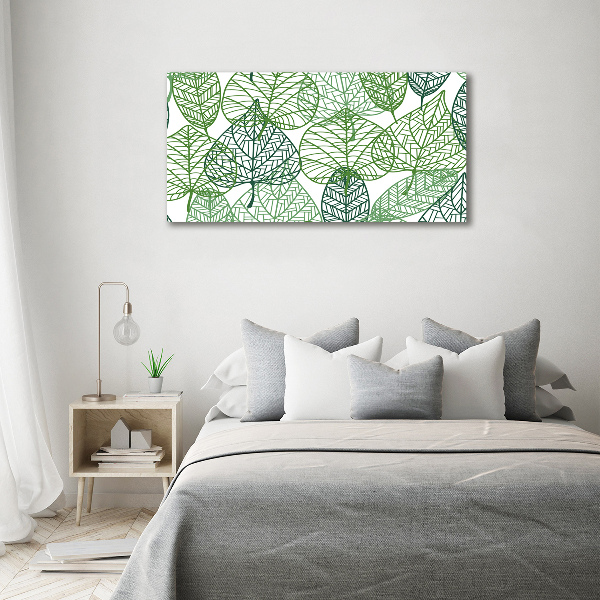 Canvas wall art Green leaves pattern