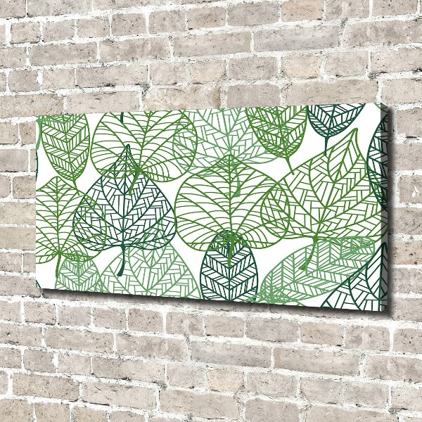 Canvas wall art Green leaves pattern