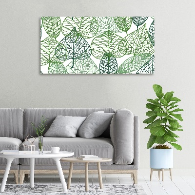 Canvas wall art Green leaves pattern