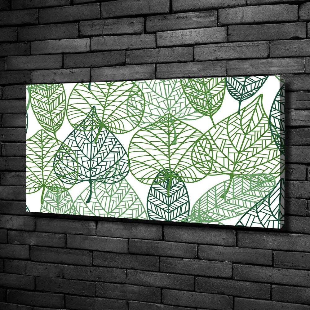 Canvas wall art Green leaves pattern