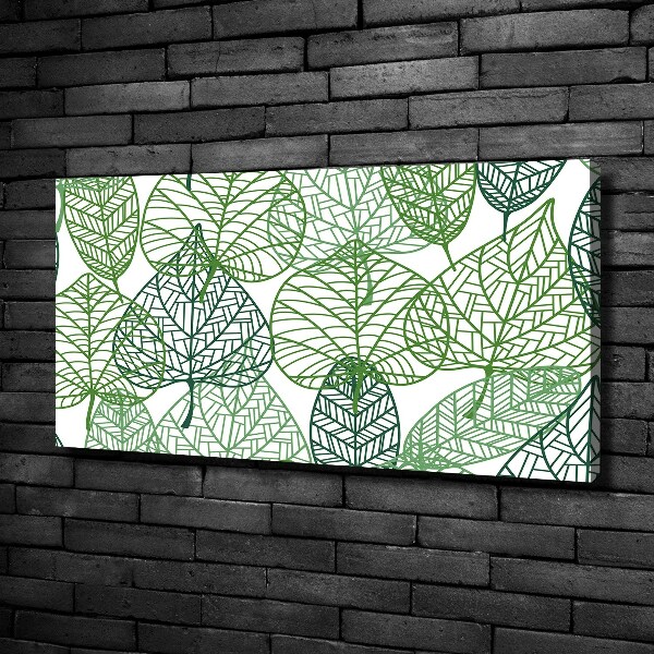 Canvas wall art Green leaves pattern