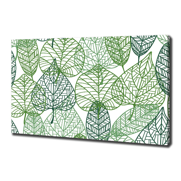 Canvas wall art Green leaves pattern