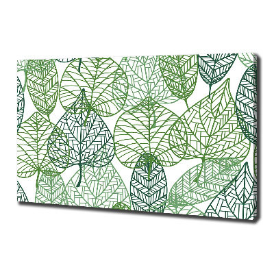 Canvas wall art Green leaves pattern