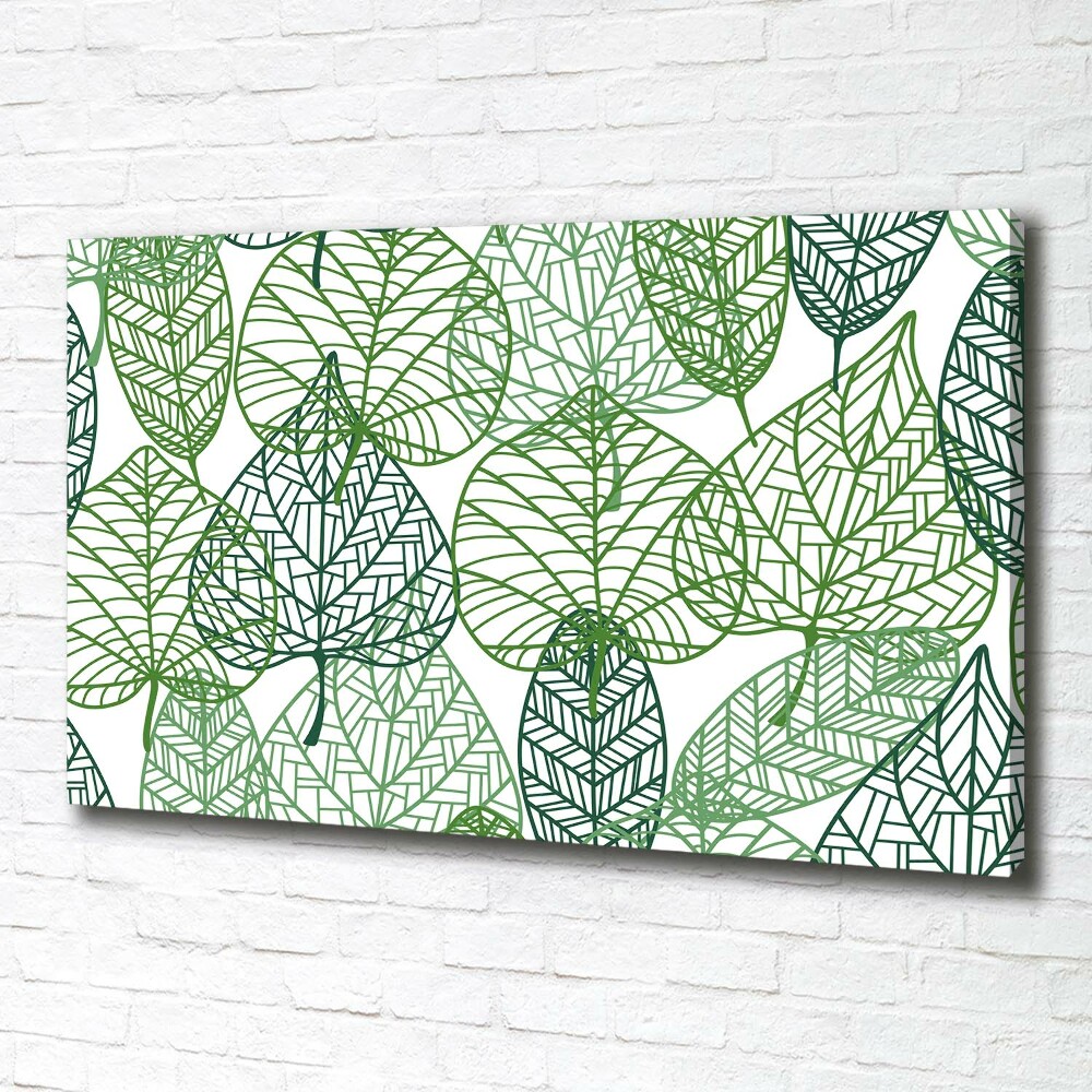 Canvas wall art Green leaves pattern