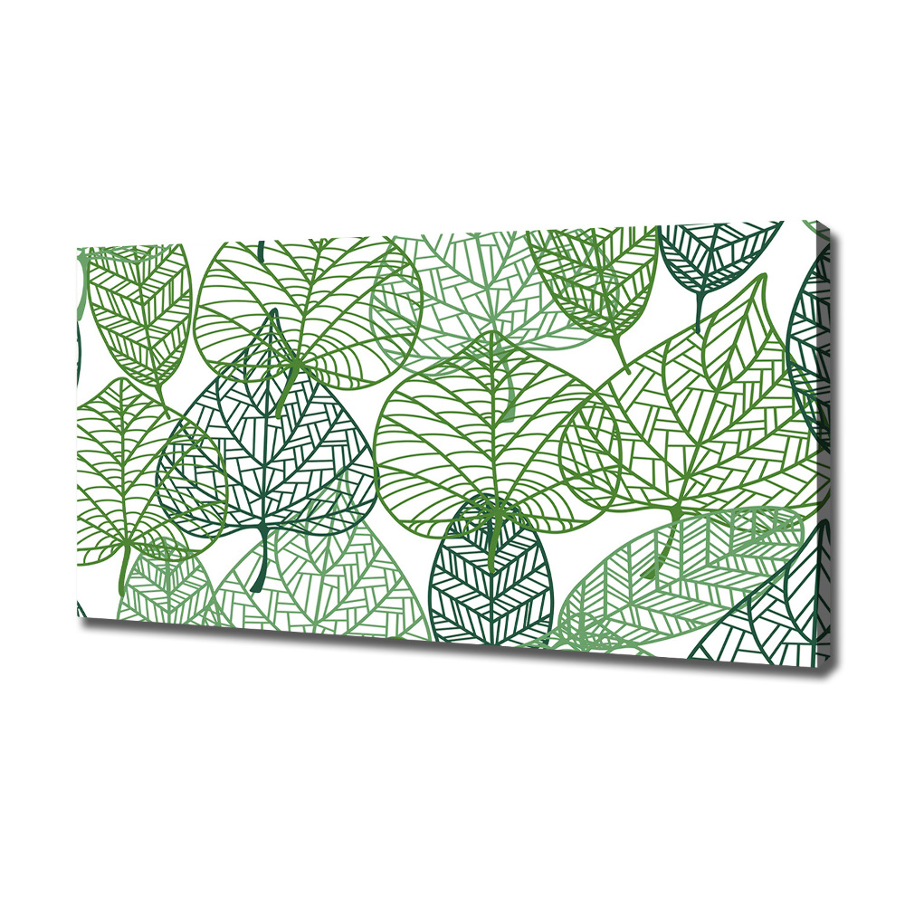 Canvas wall art Green leaves pattern