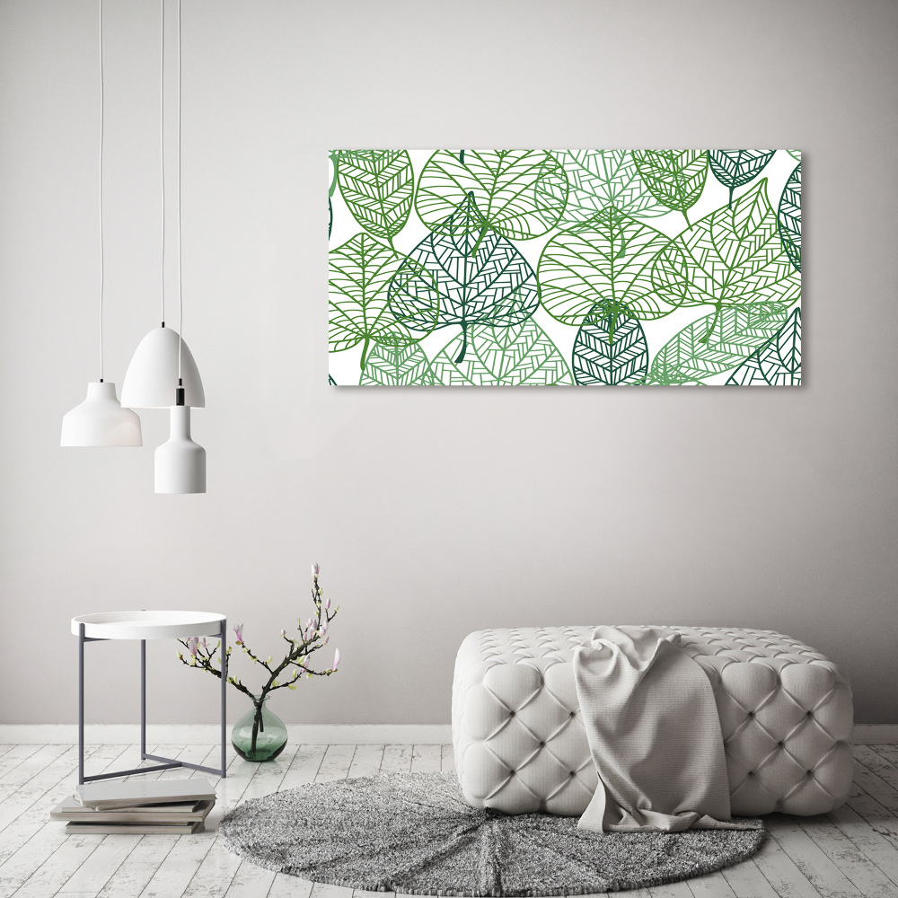 Canvas wall art Green leaves pattern