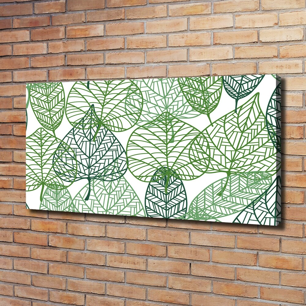 Canvas wall art Green leaves pattern