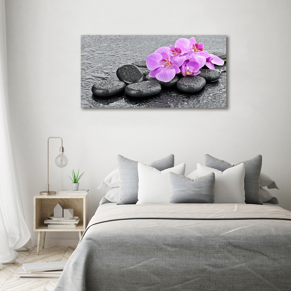 Canvas wall art Stones orchids