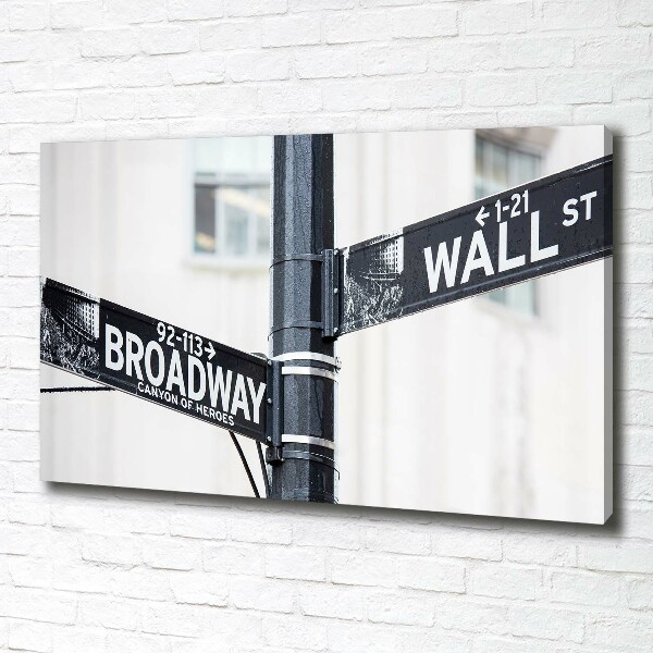 Canvas wall art Wall Street Znak