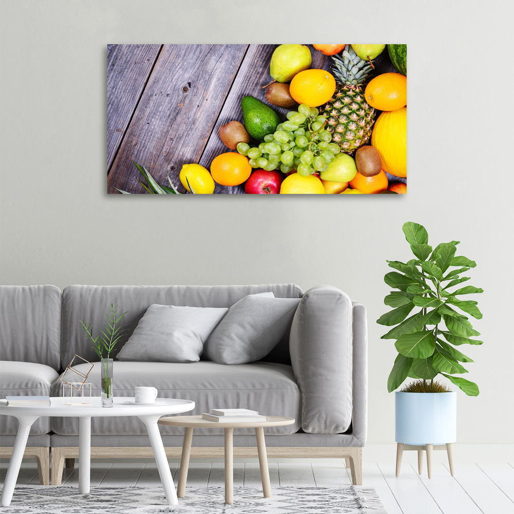 Canvas wall art Fruit on wood