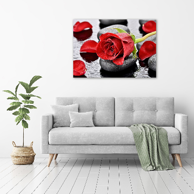 Canvas wall art Red rose