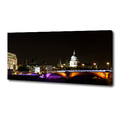 Canvas wall art Bridge at night