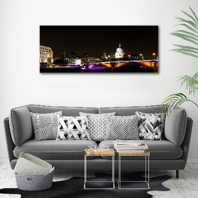 Canvas wall art Bridge at night