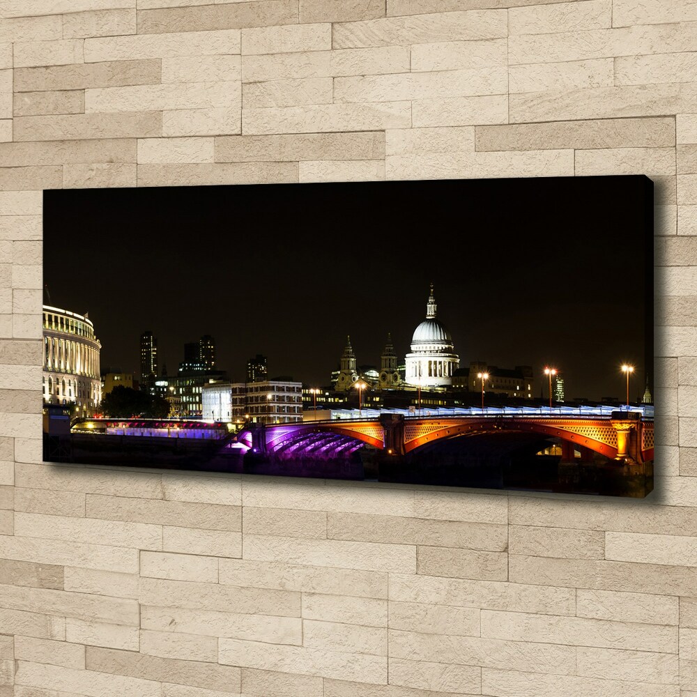 Canvas wall art Bridge at night