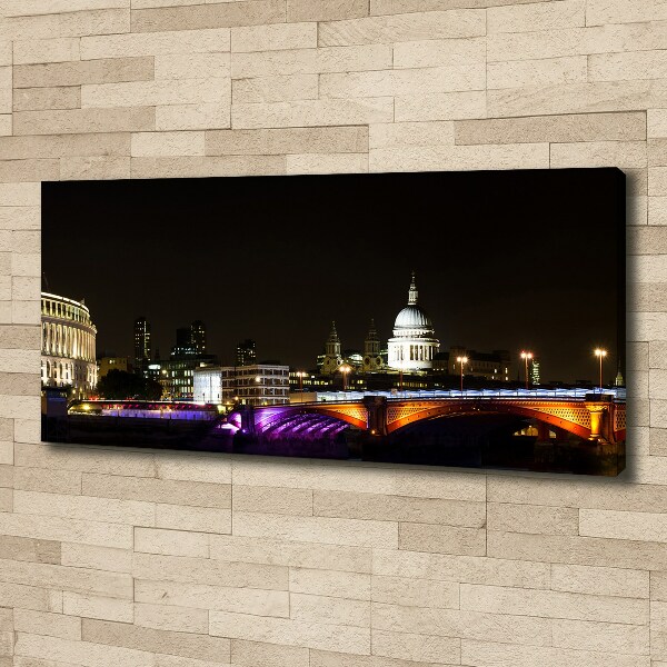 Canvas wall art Bridge at night