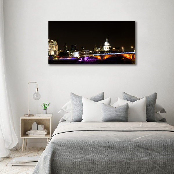 Canvas wall art Bridge at night