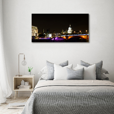 Canvas wall art Bridge at night