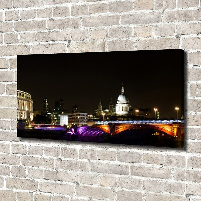 Canvas wall art Bridge at night