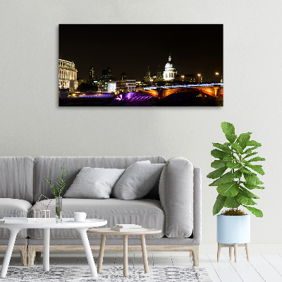 Canvas wall art Bridge at night