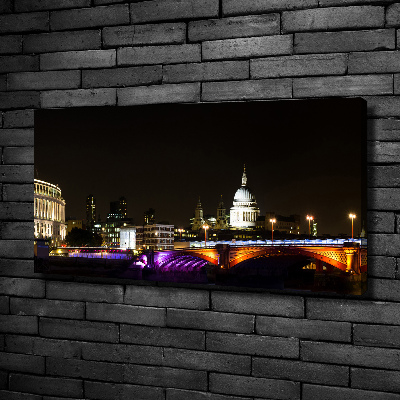 Canvas wall art Bridge at night