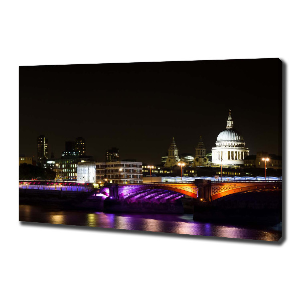 Canvas wall art Bridge at night