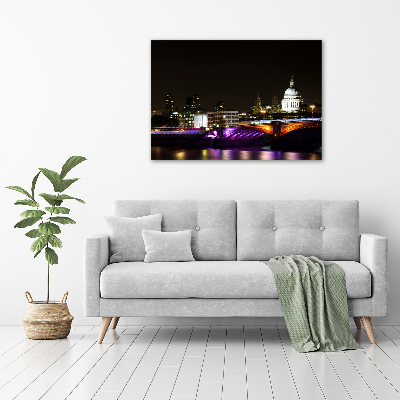 Canvas wall art Bridge at night