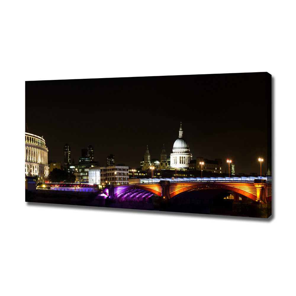 Canvas wall art Bridge at night