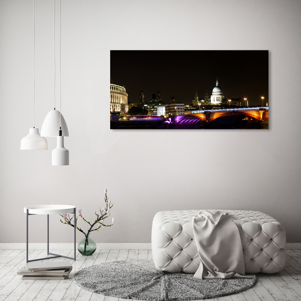 Canvas wall art Bridge at night