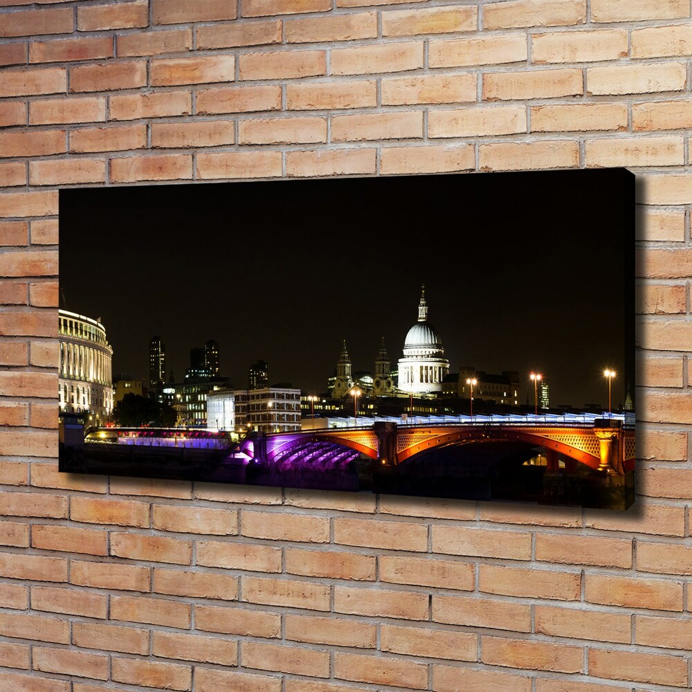 Canvas wall art Bridge at night