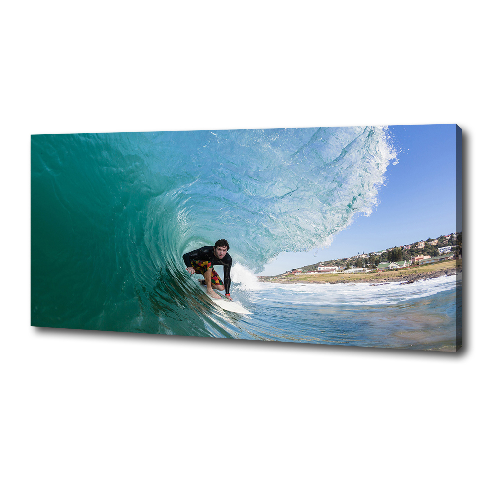 Canvas wall art Surfer on the wave