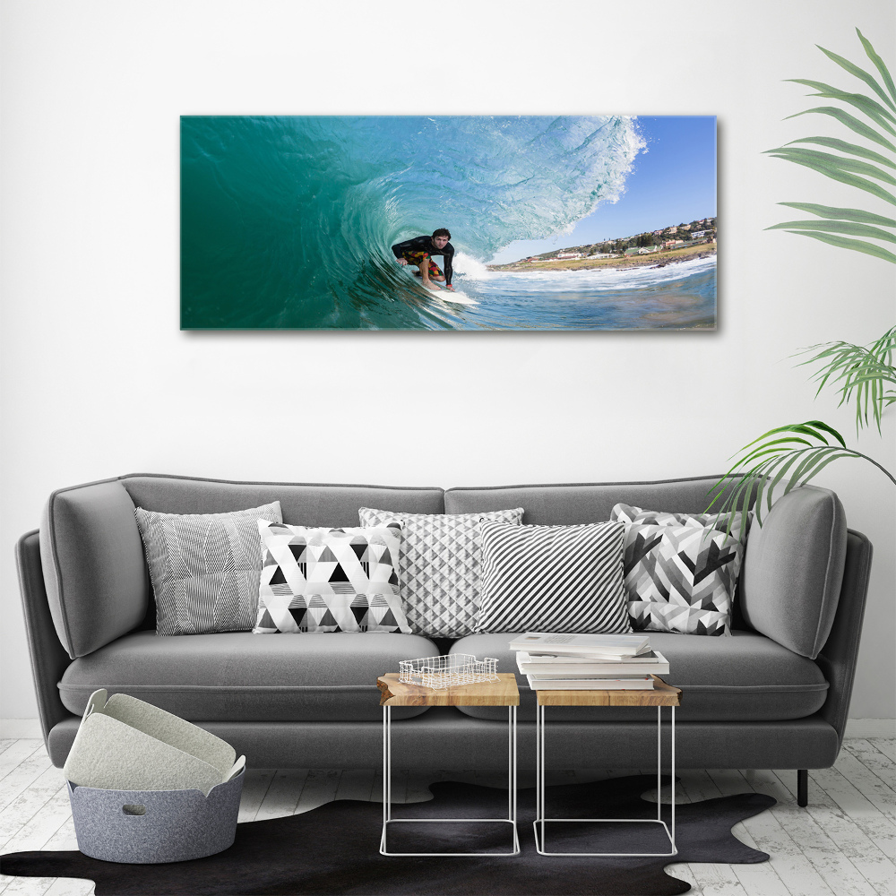 Canvas wall art Surfer on the wave