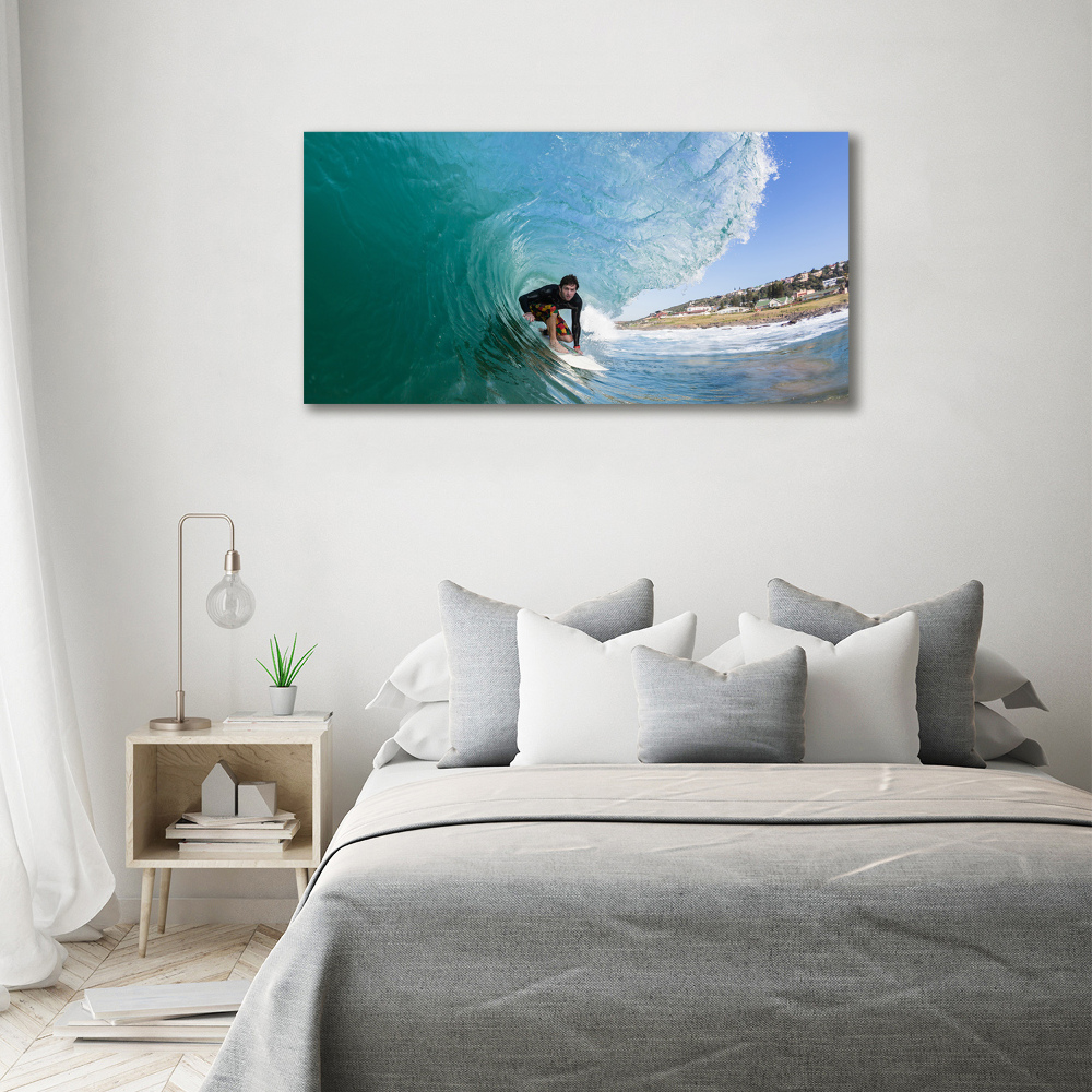 Canvas wall art Surfer on the wave