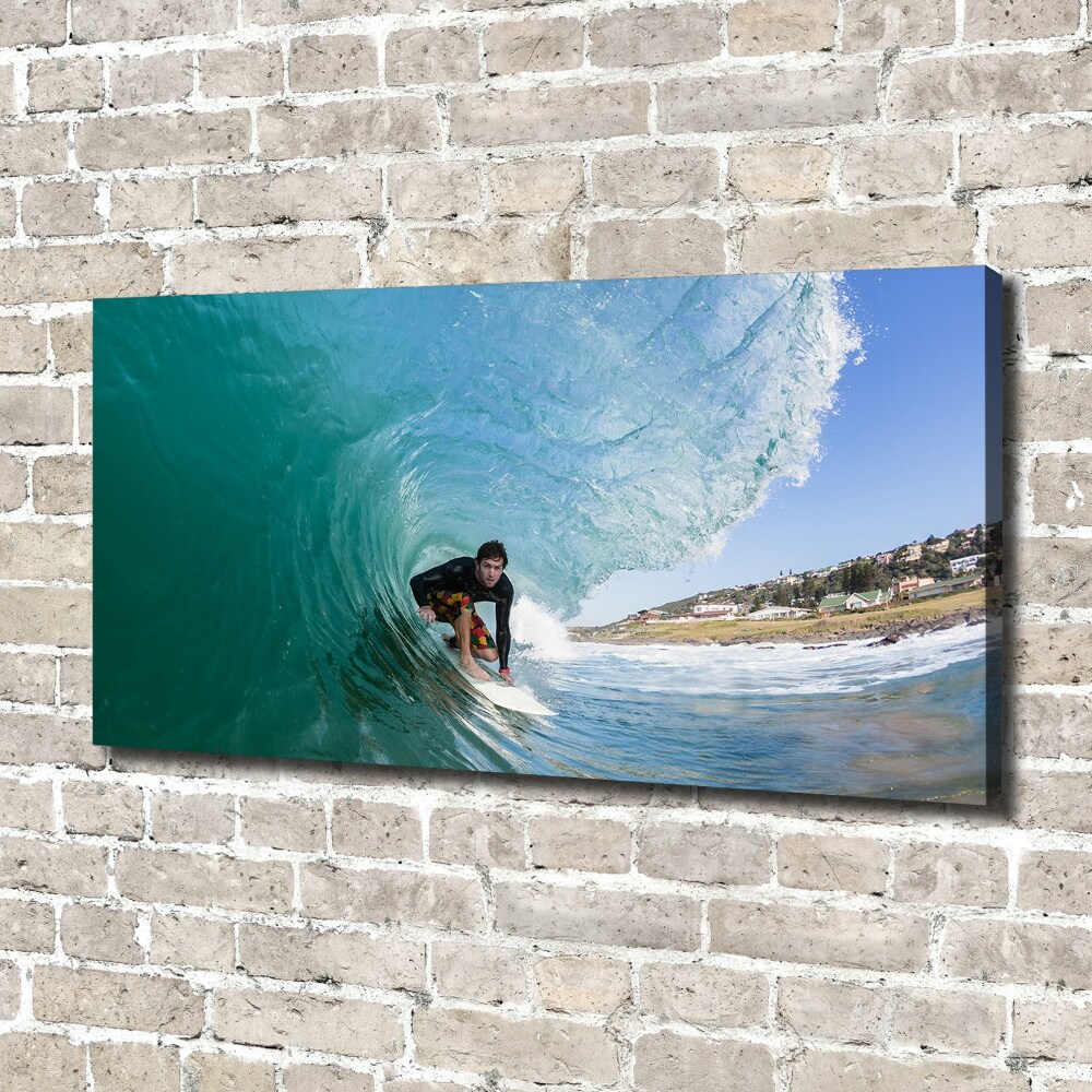 Canvas wall art Surfer on the wave