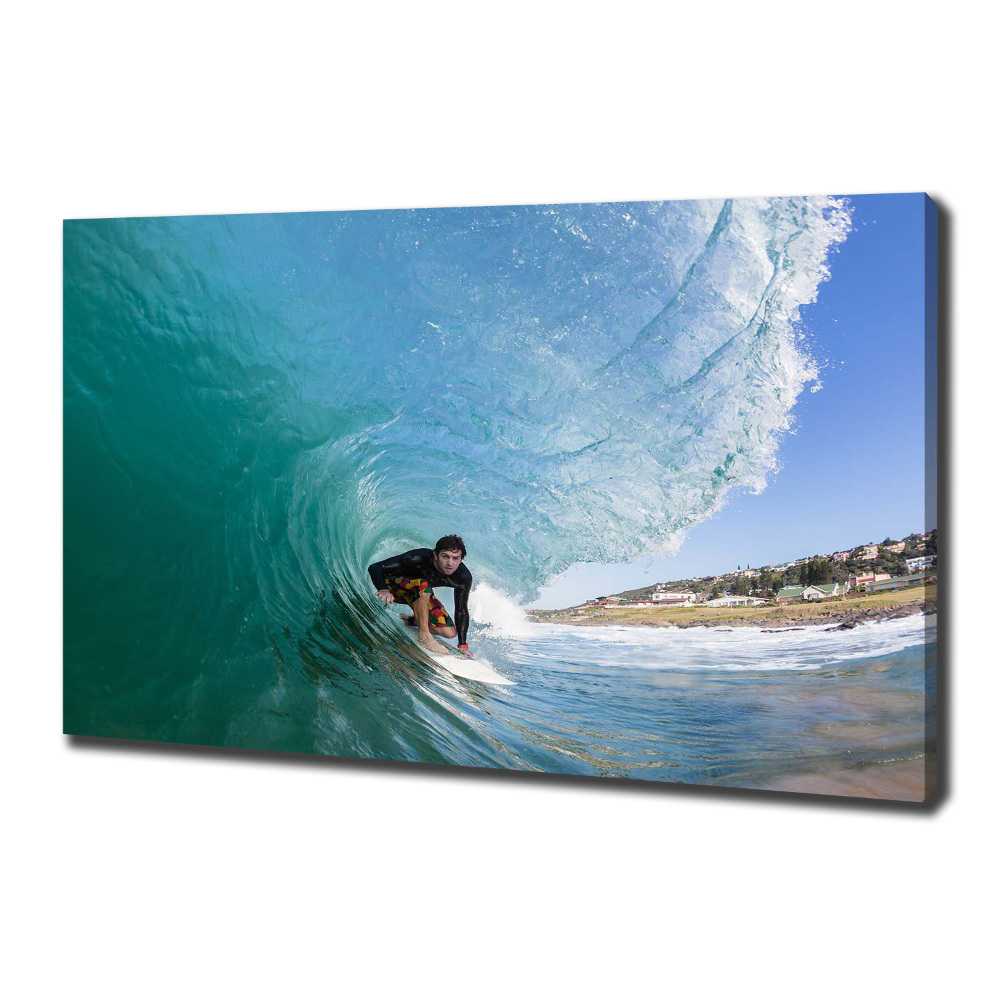 Canvas wall art Surfer on the wave