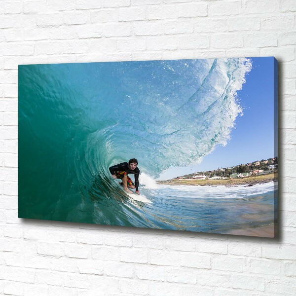 Canvas wall art Surfer on the wave