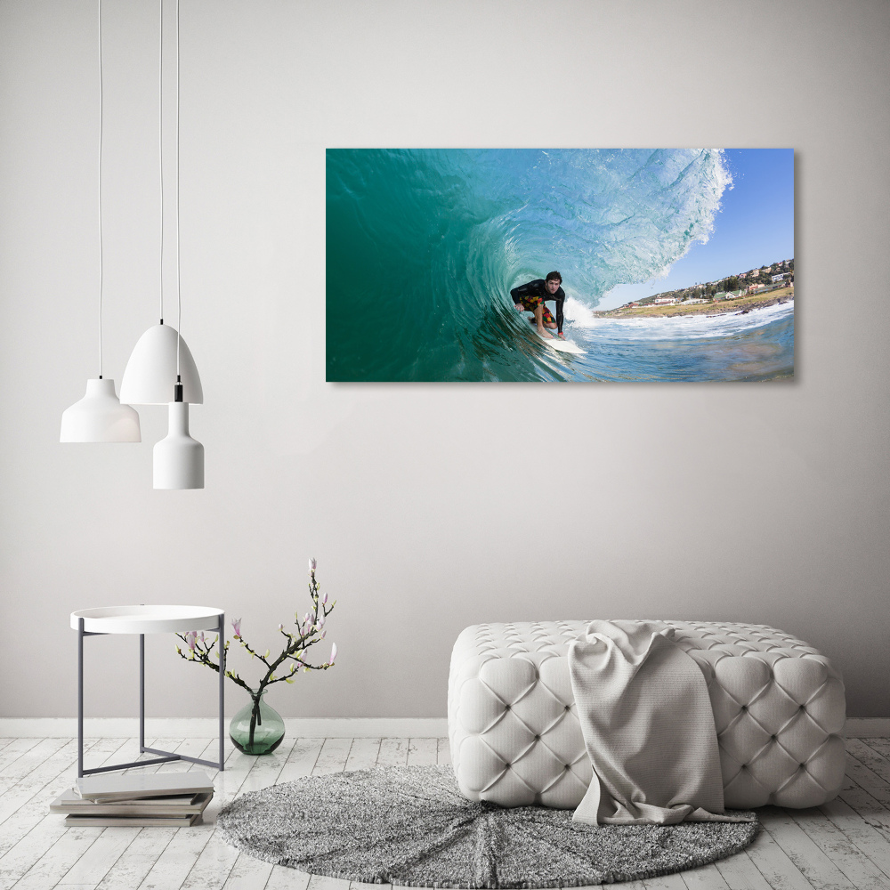 Canvas wall art Surfer on the wave