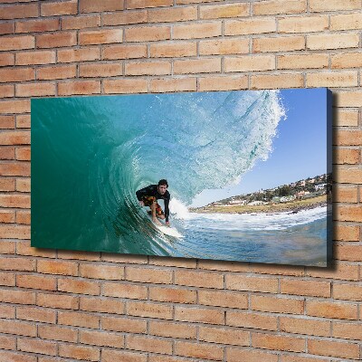 Canvas wall art Surfer on the wave