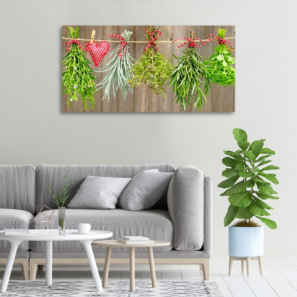 Canvas wall art Herbs on a string