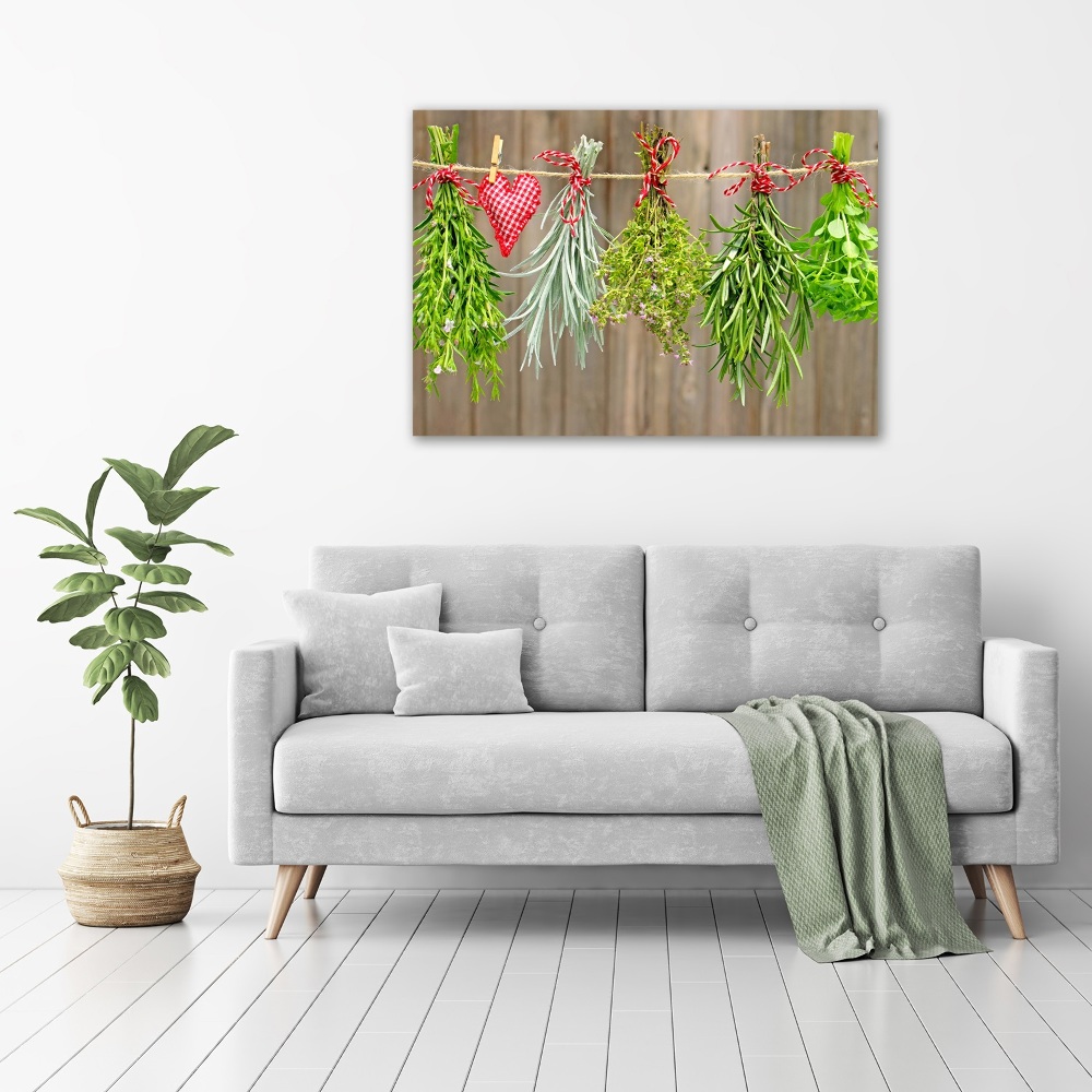 Canvas wall art Herbs on a string