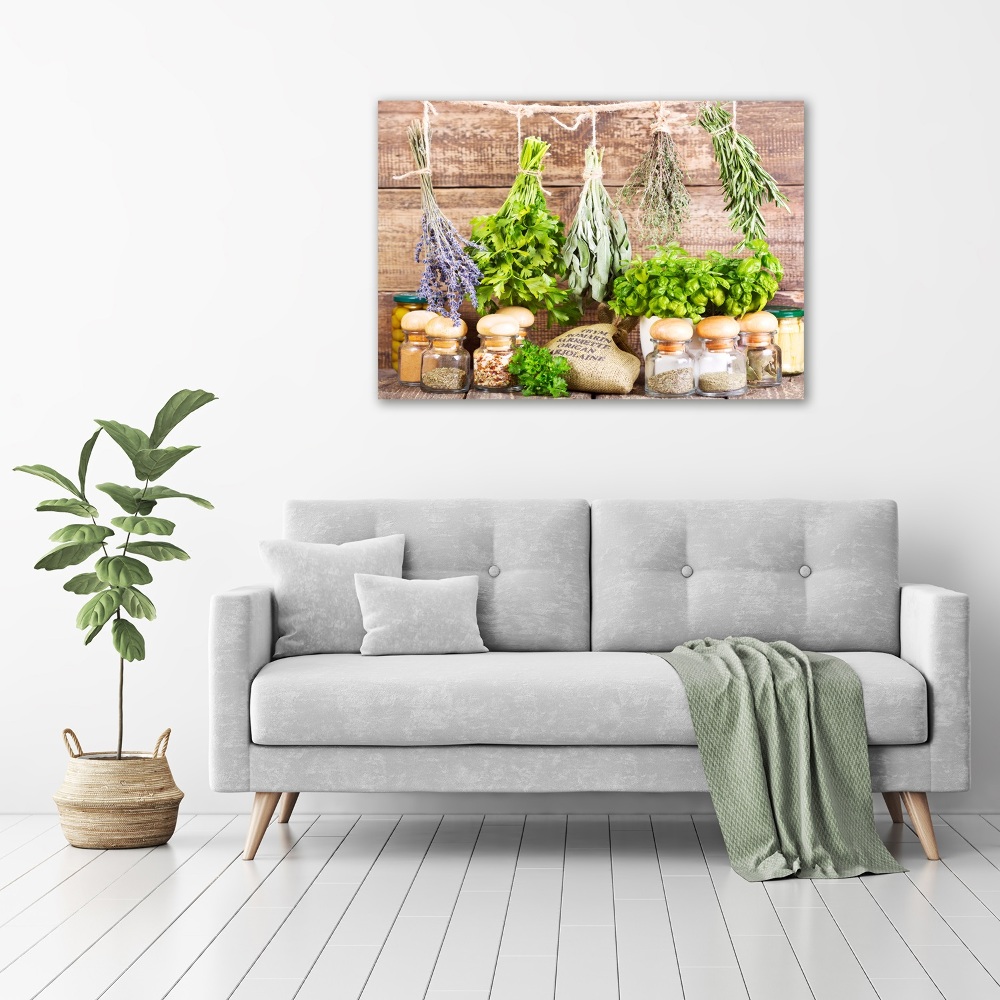 Canvas wall art Herbs on a string