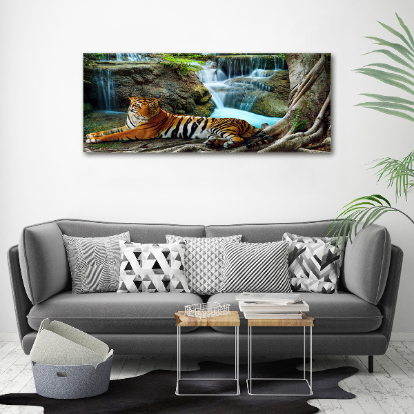 Canvas wall art Waterfall tiger