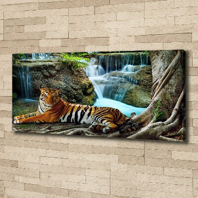 Canvas wall art Waterfall tiger