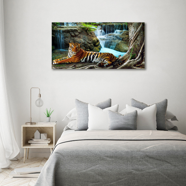 Canvas wall art Waterfall tiger