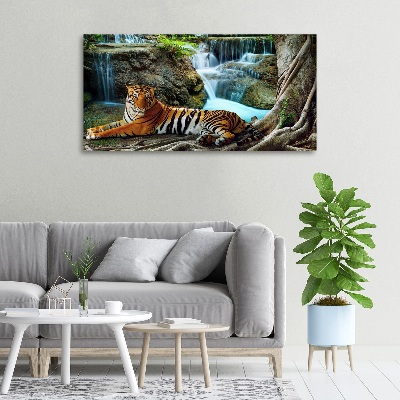 Canvas wall art Waterfall tiger