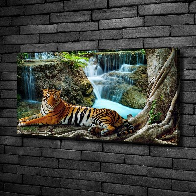 Canvas wall art Waterfall tiger