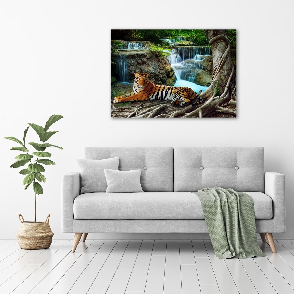 Canvas wall art Waterfall tiger